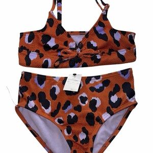 Art Class Girls Leopard Print Bikini Swimsuit
Orange Black 2 Piece Size S 6/7 NW